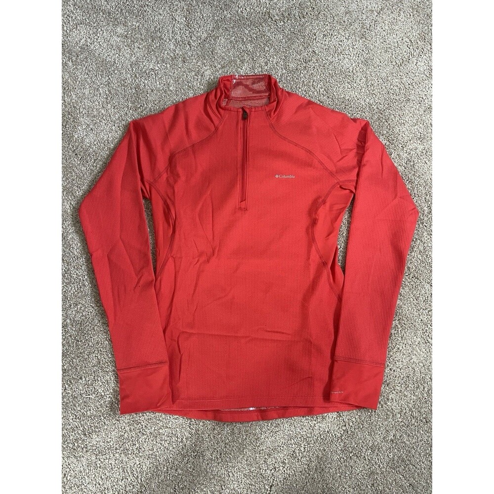 Columbia Running Jacket Pink Omni-Heat Heavyweight Salmon Quarter Zip Woman’s M